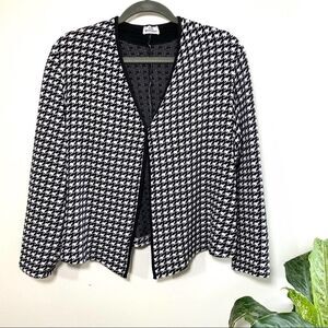 Gail morgado houndstooth black/white knit sweater
